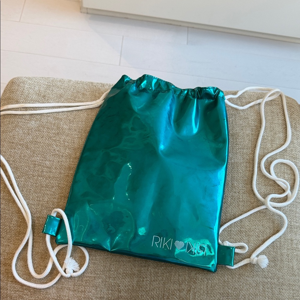 Riki Loves Riki Teal Drawstring Bag